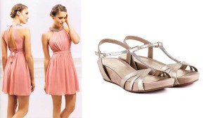 vestidos cortos de fiesta y sandalias unisa
