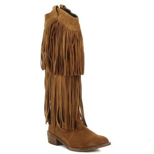 botas altas con flecos